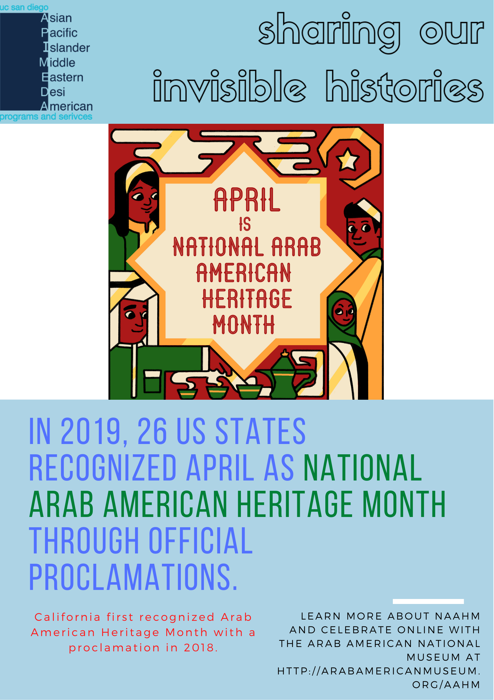 Image of the first National Arab American Heritage Month logo